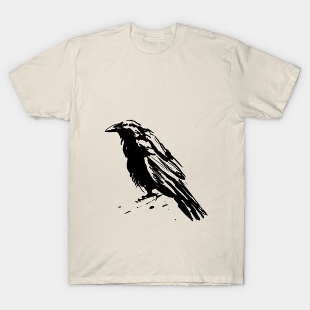 Handpainted Crow T-Shirt by KalebLechowsk